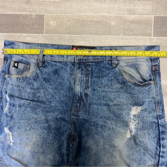 Southpole Baggy Jeans Men 42x32 * Distress 90s Y2K Blue Hip Hop Skater 82628 - Picture 10 of 16